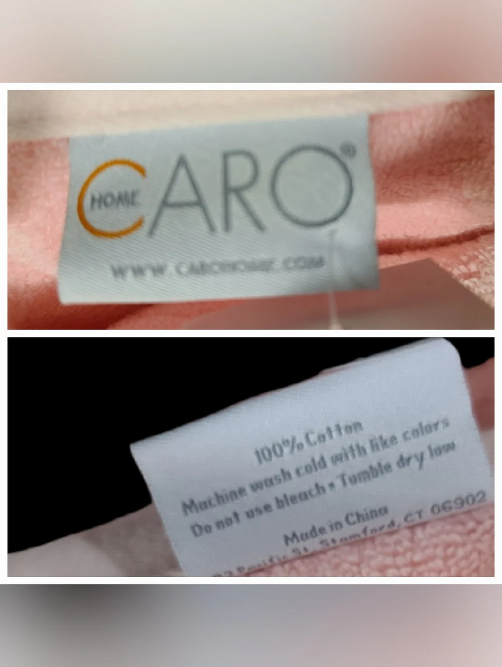 Caro Home 6pc Pink On Pink Coquette Bows Cotton Towel Set 2 Bath 2 Hand 2Tip NEW